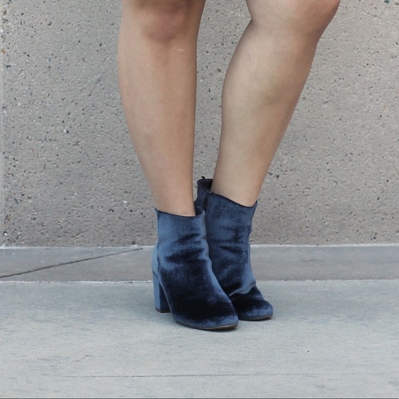 Old Navy Shoes - Old Navy Blue Velvet Booties